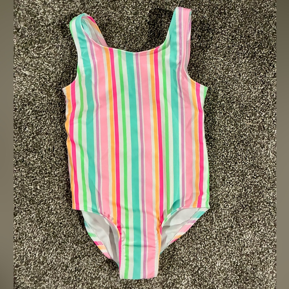 Cat & Jack Girls Multicolor Striped Swimsuit